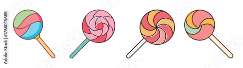 Colorful lollipops vector art illustration design candy sweets dessert treat graphic illustration art