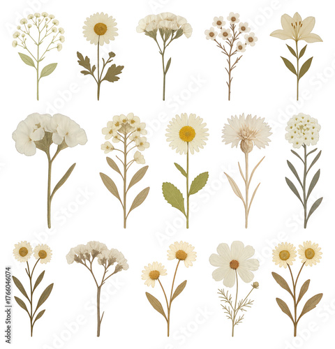 Wallpaper Mural Vintage botanical floral illustrations Torontodigital.ca