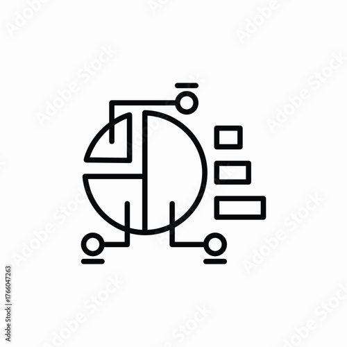 data analytics chart icon sign vector