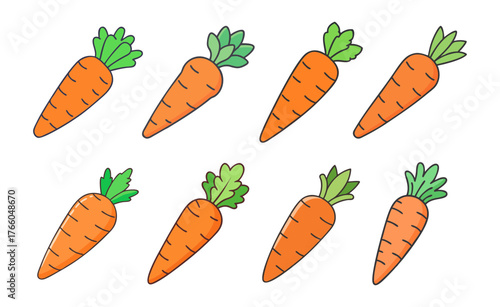Illustration of fresh organic carrots healthy food vegetable carrot patch carrot harvest farm market