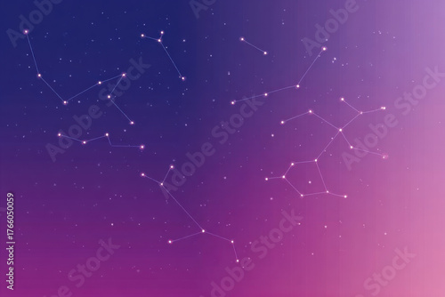 Minimalist Violet to Rose Constellation Gradient Background