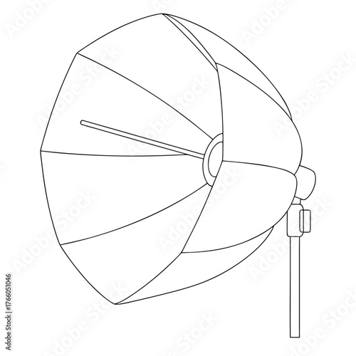 Outline Drawing of a Softbox Light with a Diffuser on a Stand studio light photography equipment