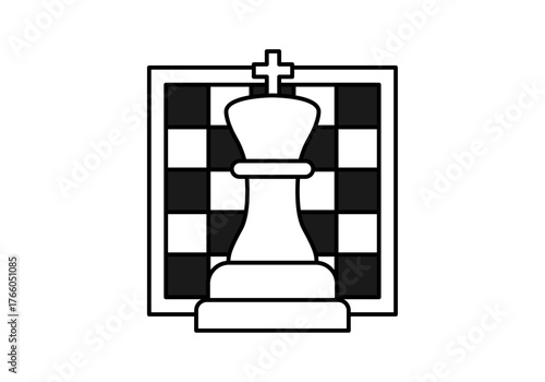 Icono negro de ajedrez con ficha