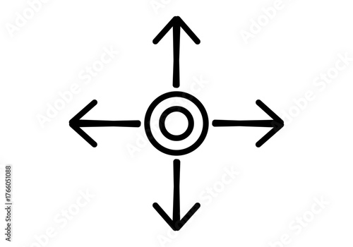 Icono negro de flechas indicando ampliación