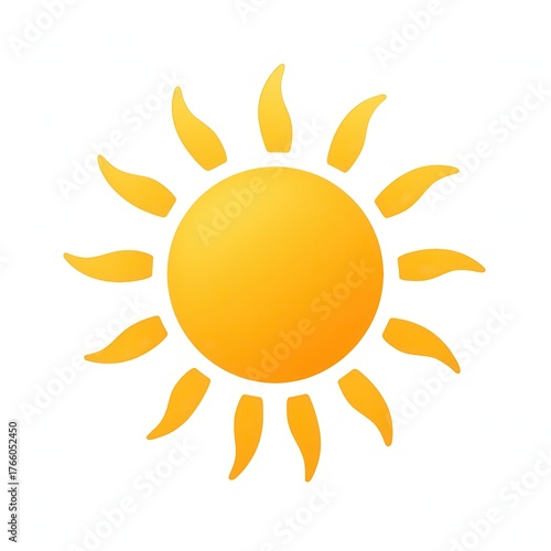 A radiant, yellow sun shines brightly, its gentle glow casting warmth on a clear, blue sky day.