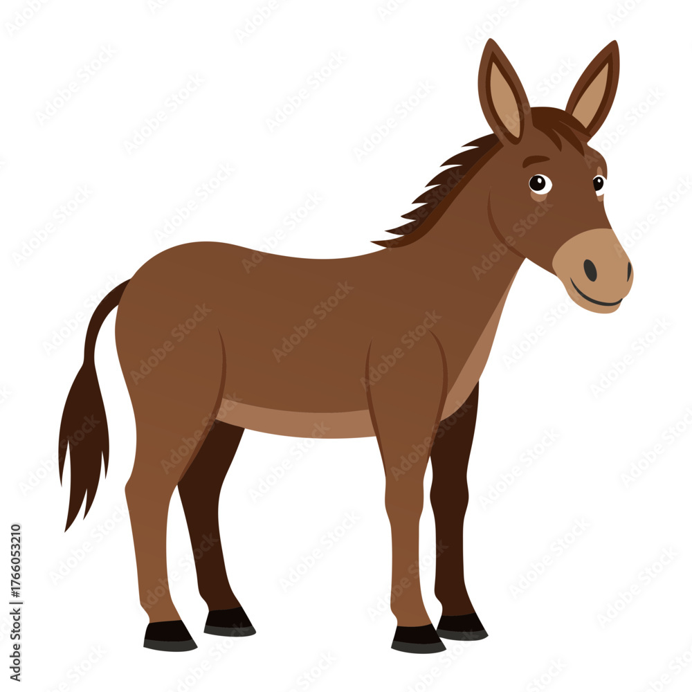 Obraz premium Illustration of a brown mule vector image download for graphic design projects and artwork uses