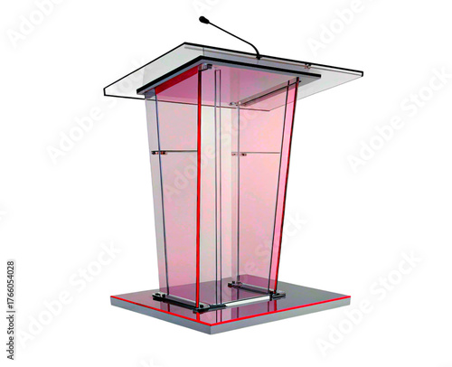 acrylic podium, also known as a lectern.