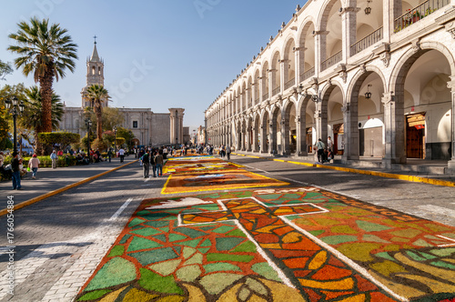 Corpus Christi on Plaza de Armas in Arequipa, Peru.