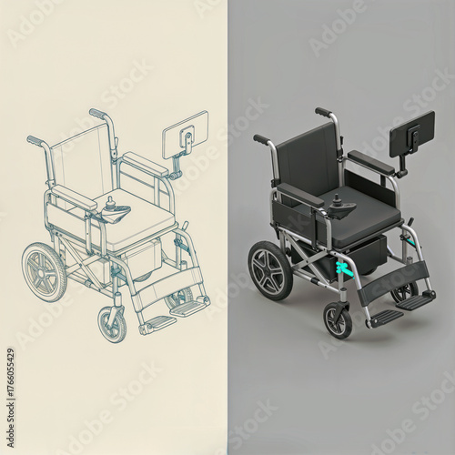 Electric Wheelchair Concept Transition from Blueprint to 3D Product Design