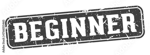 beginner rectangular sign. beginner stamp