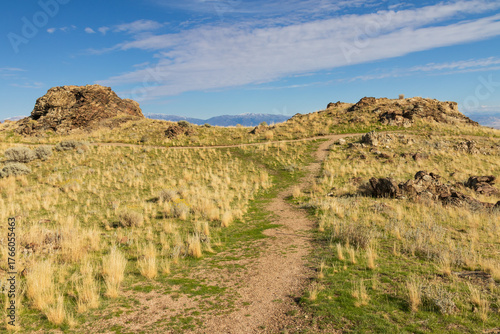 Dooley Knob trail on Antelope Island State Park, Utah