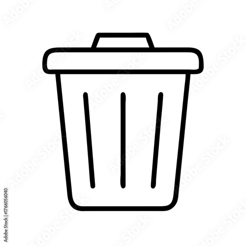 3d illustration of outline graphic of a trash receptacle, isolated on a, symbolizing waste management and environmental responsibility