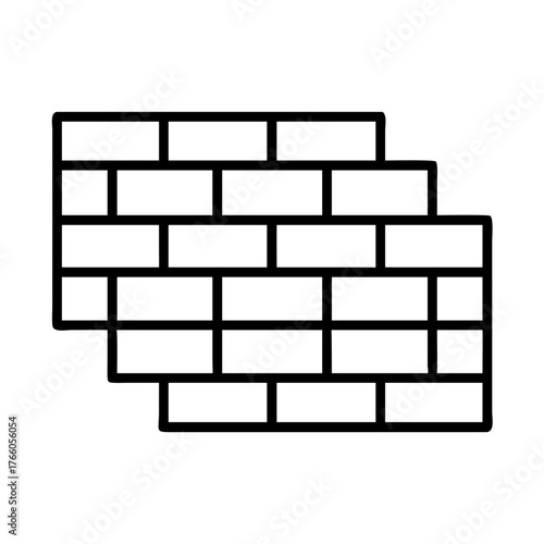 3d illustration of layered line art illustration of a brick wall pattern