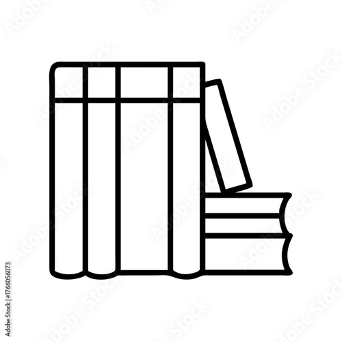 3d illustration of books arranged in a leaning stack