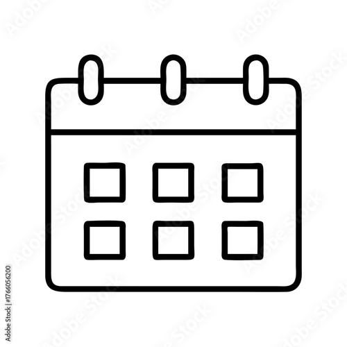3d illustration of simple line art icon of a calendar with a few days visible
