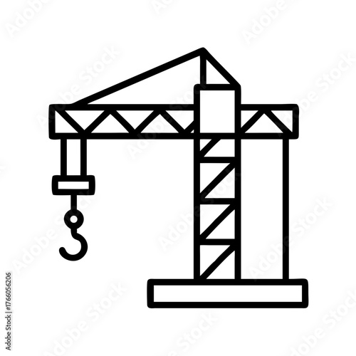 3d illustration of construction crane icon