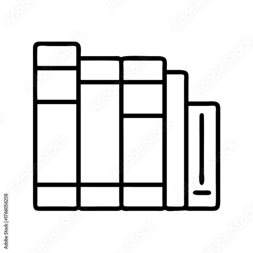 3d illustration of row of books with varying spine heights