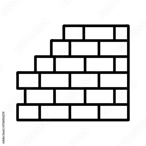 3d illustration of stepped line art illustration of a brick wall pattern