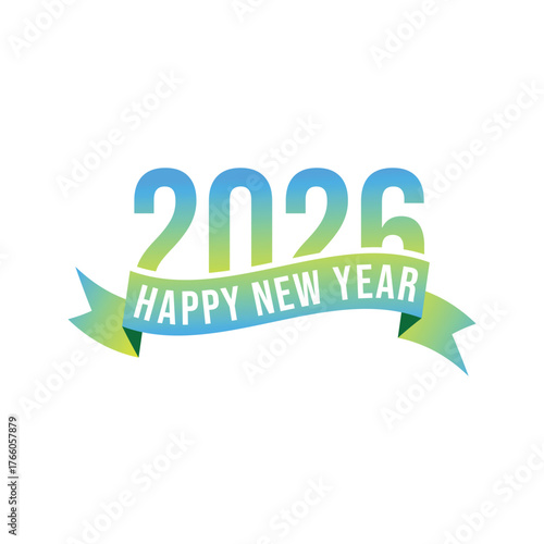 2026 Happy New Year typography design, 2026 lettering design template