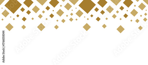 Banner with gold rhomb on a white background. Frame, greeting card, poster