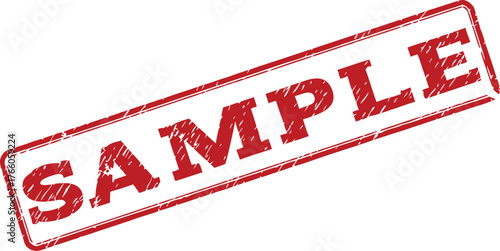 A bold, red 'SAMPLE' stamp with a grunge texture, designed for watermarking documents or images. Ideal for preview purposes.