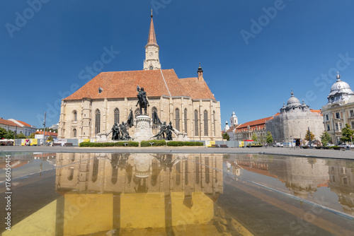 The St. Michael's Church gothic style Roman Catholic church in Cluj-Napoca, Romania.