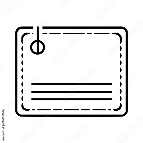 Vector image of a blank luggage tag for travel identification and baggage claim with space for text and details