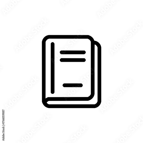 Book icon vector illustration simple outline design for education reading and learning resources library 100