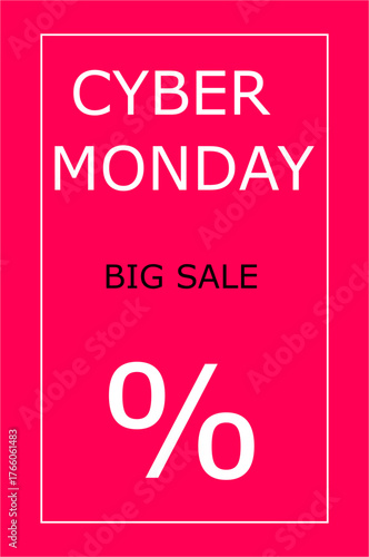 Cyber ​​Monday banner with a percentage sign and the inscription "Cyber ​​Monday. Big Sale"