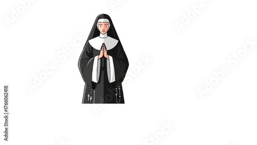 Dedicated nun serving in convent life symbolizing spirituality and purity