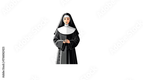 Faithful Christian nun portrait symbolizing holiness and obedience