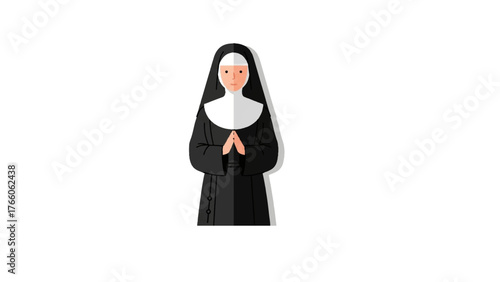 Catholic sister in convent background representing faith and devotion
