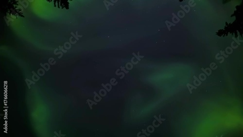 Timelapse of Aurora Borealis (northern lights) in Yellowknife, Northwest Territories, Canada