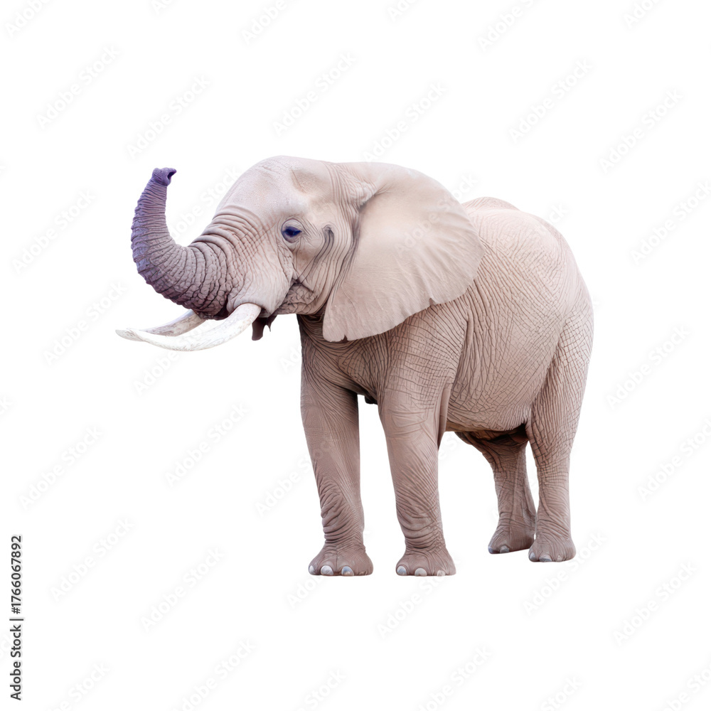 Obraz premium Adorable Baby Elephant Standing with Playful Attitude Outdoors. isolated on transparent background.