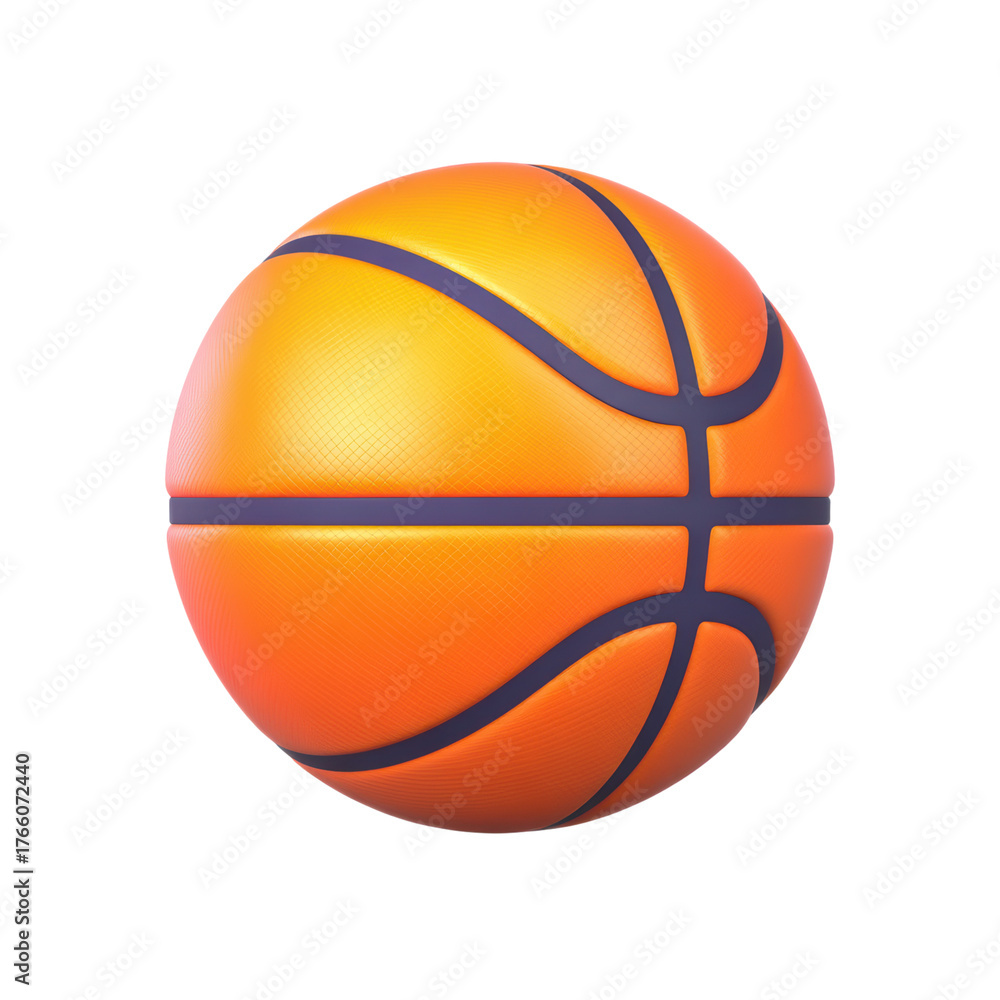 Fototapeta premium Vibrant Basketball with Dynamic Texture and Bright Colors. isolated on transparent background.