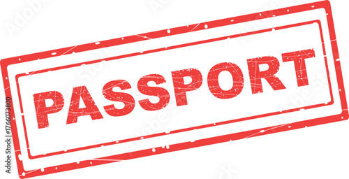 vector illustration red rubber stamp passport text
