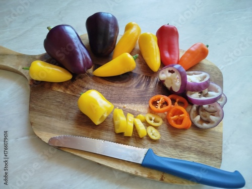 vegetables on a wooden board