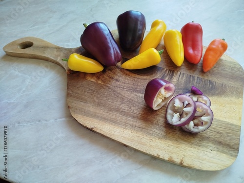 vegetables on a chopping board