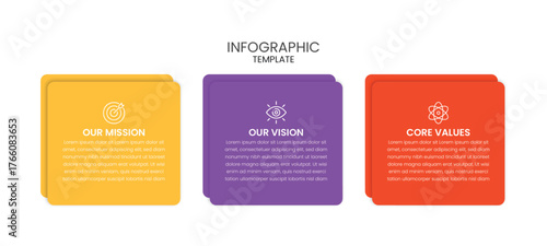 Modern Business Information Flow Infographic With Icons and Text Boxes 