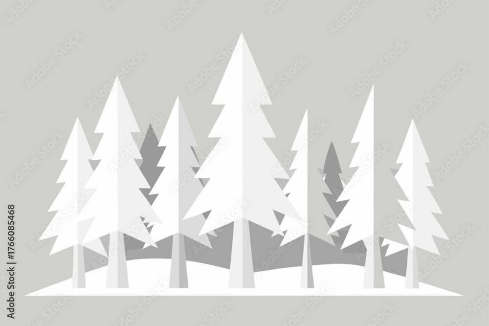 Obraz premium Vector illustration of a seamless pattern with pine trees and snow for a winter Christmas holiday decoration design