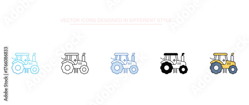 Tractor icon design with white background stock illustration