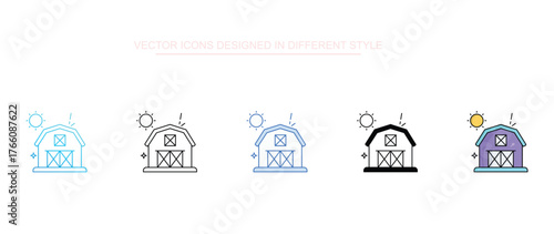 Barn icon design with white background stock illustration