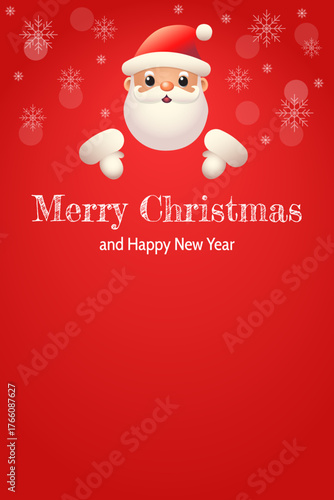 Santa Claus Christmas and New Year Banner. Vector Illustration