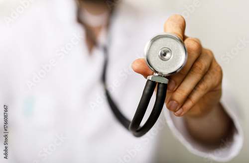 Close-up of a doctor's hand...