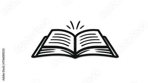 Colorful Open Book Novel Icon for Children Book Day Concept