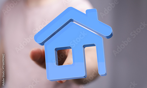 A hand gently holding a blu...