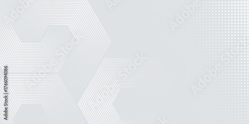 Gray abstract background with minimalist hexagon lines decoration. Simple and modern striped style background concept for presentations, certificates, covers, brochures and cards. VOL. 5