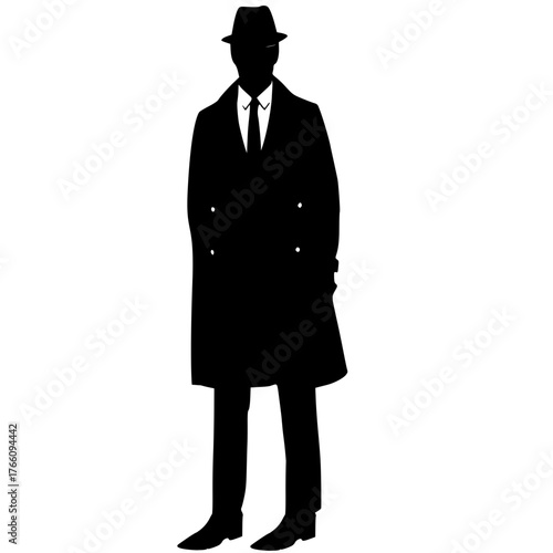 man in suit, silhouette of a businessman
