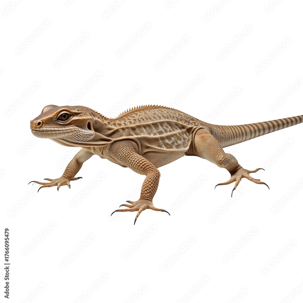 Fototapeta premium Bearded dragon lizard profile isolated on transparent background