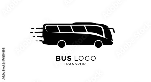 Black bus logo design for transport and travel services.